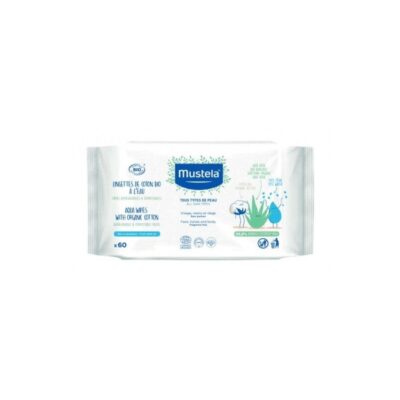 A-114-2.jpg MUSTELA LINGETTES DE COTON BIO A L'EAU CERTIFIEES BIO* 60