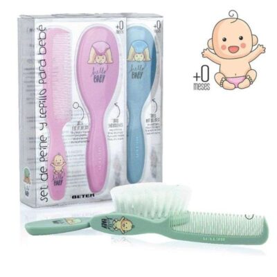 BETER MINICURE BROSSE ET PEIGNE POUR BEBE EXTRA SOFT VERT