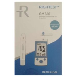 BIONIME RIGHTEST WIZ GM 260 GLUCOMETRE LECTEUR DE GLYCEMIE + 10 BANDELETTES + STYLO AUTOPIQUEUR + 10 LANCETTES
