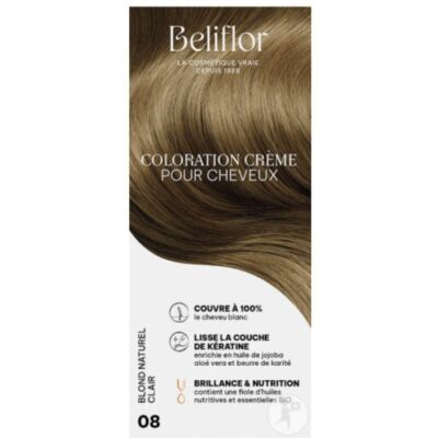 A-79-1.jpg BELIFLOR COLORATION CREME POUR CHEVEUX 08 BLOND NATUREL CLAIRE 135 ML