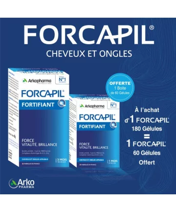 FORCAPIL PACK 180 GÉLULES + 1 BOITE DE 60 GÉLULES